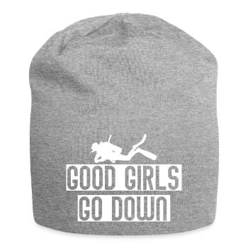 Les bonnes filles font le duvet - Bonnet en jersey - gris chiné - Devant