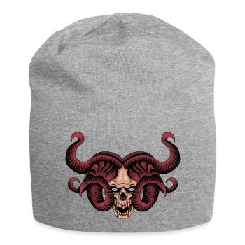 Kranich-Medusa - Jersey-Beanie - Grau meliert - Vorne