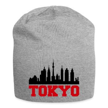 Tokyo Skyline - Jersey Beanie - heather grey - Front