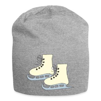 Patins à glace jaune - Bonnet en jersey - gris chiné - Devant