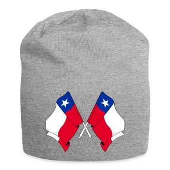 Zwei gekreuzte Flaggen Chiles - Jersey-Beanie - Grau meliert - Vorne