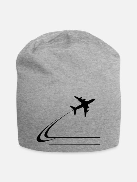 Vom Flugzeug wegfliegen - Jersey-Beanie - Grau meliert