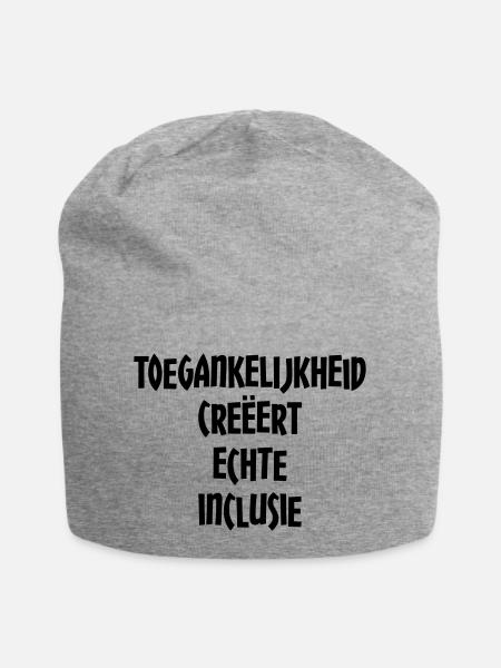 Accessibility creates true inclusion # - Jersey Beanie - heather grey