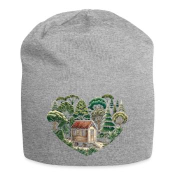 living close to nature with a tiny house in the forest - Jersey Beanie - heather grey - Front