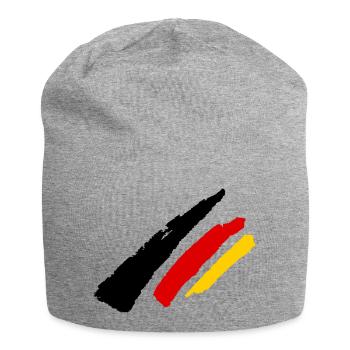 Deutschland Flagge Streifen - Jersey-Beanie - Grau meliert - Vorne