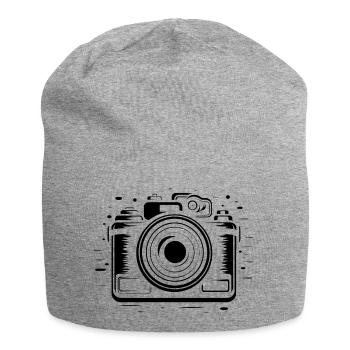 Caméra - Bonnet en jersey - gris chiné - Devant