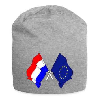 Flagge Niederlande, Flagge Europa - Jersey-Beanie - Grau meliert - Vorne