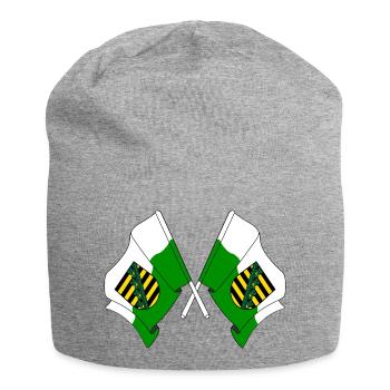 Deux drapeaux de Saxe - Bonnet en jersey - gris chiné - Devant