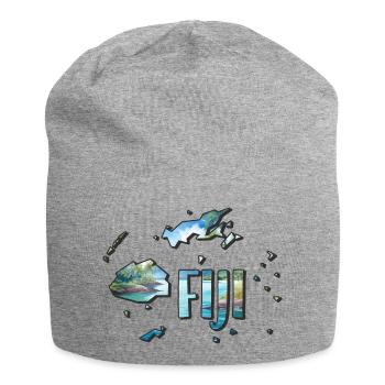 Aquarell Landkarte Fiji - Jersey-Beanie - Grau meliert - Vorne