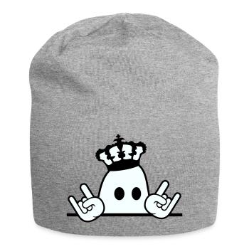 Mignon Métal Halloween Fantôme Roi Couronne Fantôme - Bonnet en jersey - gris chiné - Devant