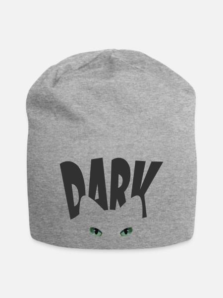 Katze im Dunkeln - Jersey-Beanie - Grau meliert