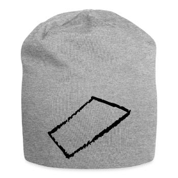 rechteck - Jersey-Beanie - Grau meliert - Vorne