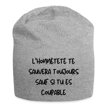 honnêteté - Bonnet en jersey - gris chiné - Devant