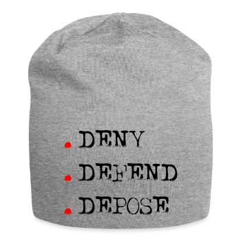 Deny Defend Depose - Jersey Beanie - heather grey - Front