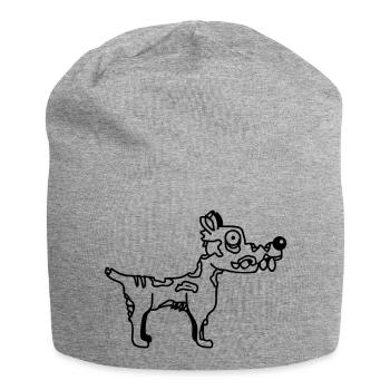 Hund Zombie Untot Halloween Horror Leiche Grusel - Jersey-Beanie - Grau meliert - Vorne