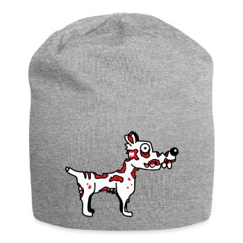 Hund Zombie Untot Halloween Horror Leiche Grusel - Jersey-Beanie - Grau meliert - Vorne