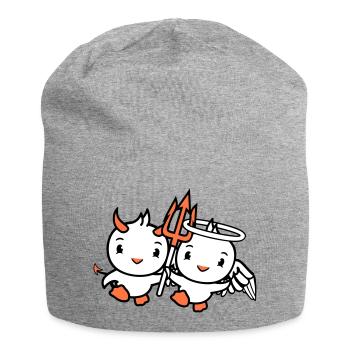 Birds Angel Sky Devil Horns Satan Hell Evil - Jersey Beanie - heather grey - Front