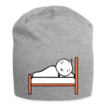 Vogel schläft Bett müde Nacht erholen Decke Faul - Jersey-Beanie - Grau meliert - Vorne
