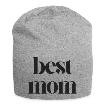 Beste Mama - Jersey-Beanie - Grau meliert - Vorne