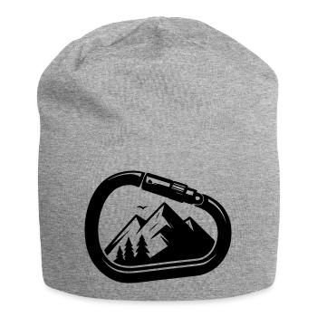 Mousquetons et montagnes – Outdoor Connection - Bonnet en jersey - gris chiné - Devant