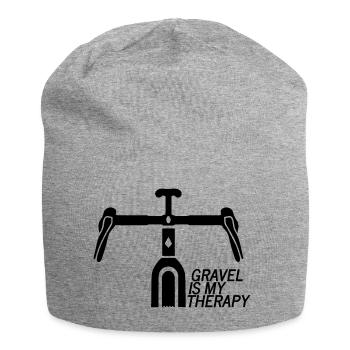 Schotter ist meine Therapie - Jersey-Beanie - Grau meliert - Vorne