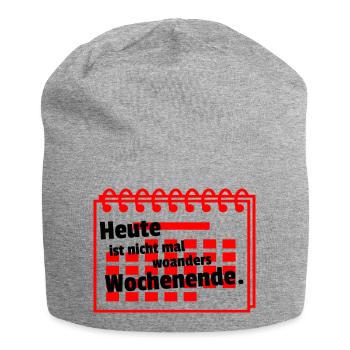 Nirgends Wochenende - Jersey-Beanie - Grau meliert - Vorne