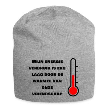 Low energy consumption through friendship - Jersey Beanie - heather grey - Front