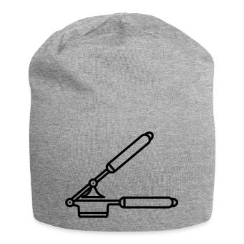  Knoblauch Presse oder Spätzle Presse - Jersey-Beanie - Grau meliert - Vorne