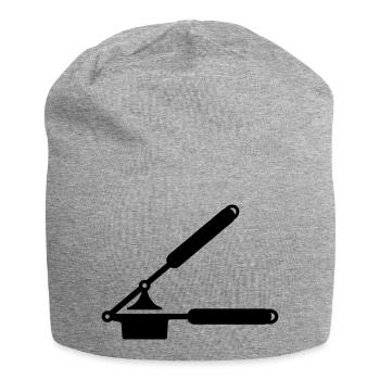 Knoblauch Presse oder Spätzle Presse - Jersey-Beanie - Grau meliert - Vorne