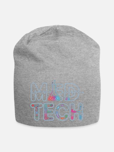 MedTech Labor Neon Wissenschaftsdesign - Jersey-Beanie - Grau meliert