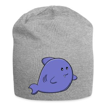 Niedlicher Blauhai, niedliches Kawaii-Meerestier - Jersey-Beanie - Grau meliert - Vorne