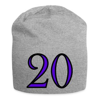 20. 20. JAHRESTAG. 20-JÄHRIGES JUBILÄUM. 20 JAHRE. - Jersey-Beanie - Grau meliert - Vorne