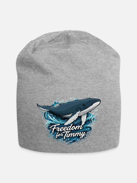 Freedom for Timmy – Wal und Wellen - Jersey-Beanie - Grau meliert