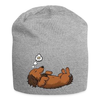 Teckel à poil long Teckel Teckel Teckel - Bonnet en jersey - gris chiné - Devant