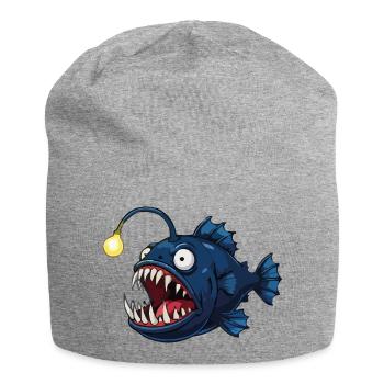 Poisson-grenouille des profondeurs avec lumière - Bonnet en jersey - gris chiné - Devant