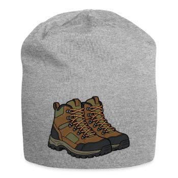 Illustration de chaussures de randonnée en plein air - Bonnet en jersey - gris chiné - Devant