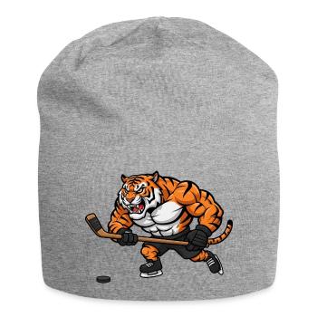 Tiger stark entschlossen Eishockey Spieler Comic - Jersey-Beanie - Grau meliert - Vorne