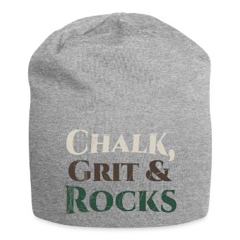 Chalk Grit & Rocks Motif - Jersey Beanie - heather grey - Front