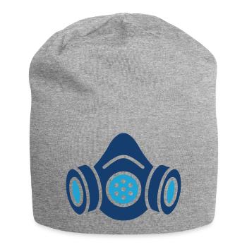 Gas Mask Protection Safety Icon - Jersey Beanie - heather grey - Front