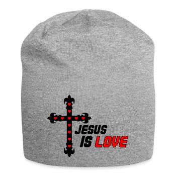 Jesus is Love - Jersey Beanie - heather grey - Front