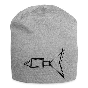 Dartpfeil handgezeichnet - Jersey-Beanie - Grau meliert - Vorne