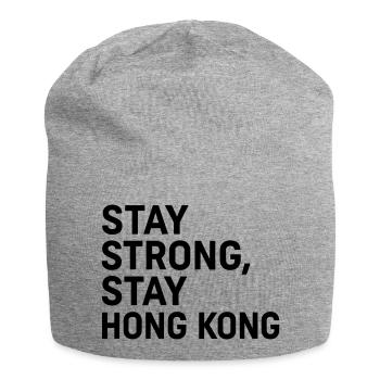 Bleib stark, bleib Hongkong - Jersey-Beanie - Grau meliert - Vorne