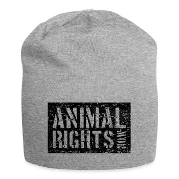 ANIMAL RIGHTS NOW VEGAN - Jersey Beanie - heather grey - Front