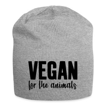 VEGAN FOR THE ANIMALS - Jersey Beanie - heather grey - Front