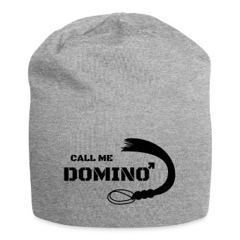 Call me Domino Peitsche Sex Geschenk Domina - Jersey-Beanie - Grau meliert - Vorne