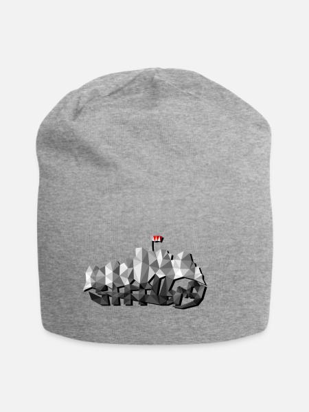 Stfflbrg - Staffelberg Motiv im Low Poly Design - Jersey-Beanie - Grau meliert