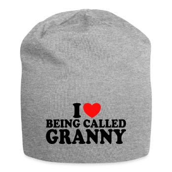 Geschenk für Omas Ich liebe es, Oma genannt zu werden - Jersey-Beanie - Grau meliert - Vorne
