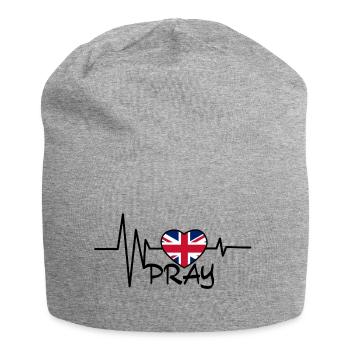 England Heartbeat Flag Heart - Jersey Beanie - heather grey - Front