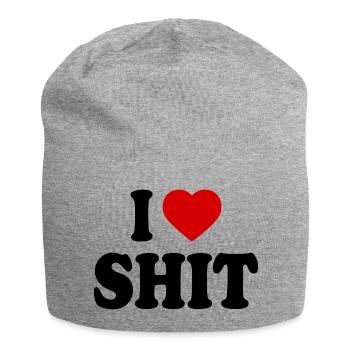 I love shit - Bonnet en jersey - gris chiné - Devant