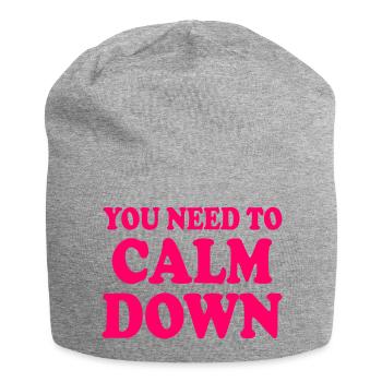 You need to calm down - Jersey-Beanie - Grau meliert - Vorne